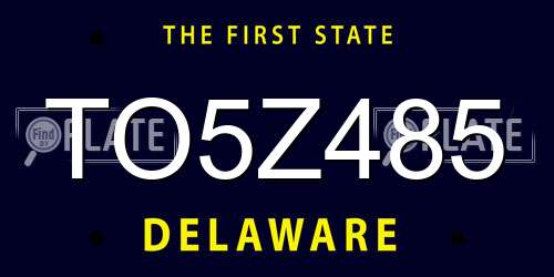 TO5Z485 Delaware License Plate