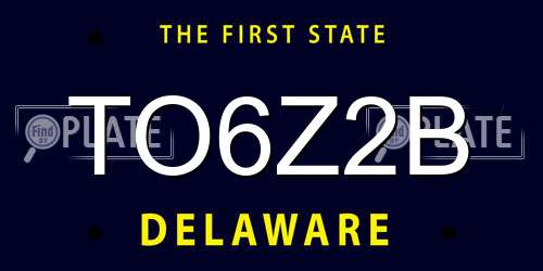 TO6Z2B Delaware License Plate