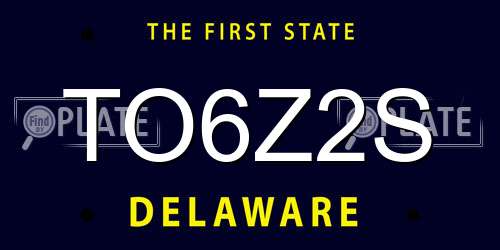 TO6Z2S Delaware License Plate