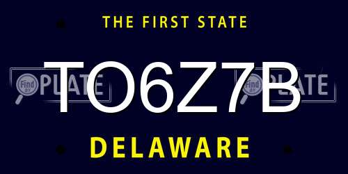 TO6Z7B Delaware License Plate
