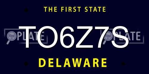 TO6Z7S Delaware License Plate