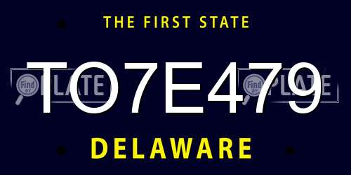 TO7E479 Delaware License Plate