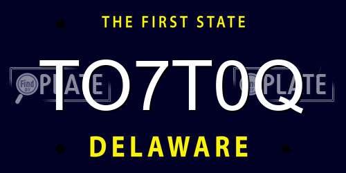 TO7T0Q Delaware License Plate