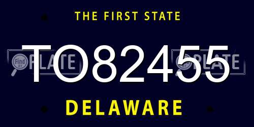 TO82455 Delaware License Plate