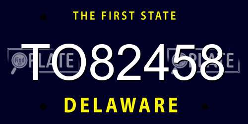 TO82458 Delaware License Plate
