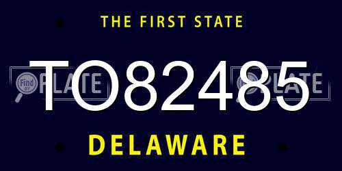TO82485 Delaware License Plate