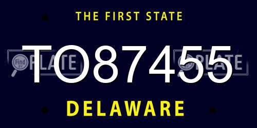 TO87455 Delaware License Plate