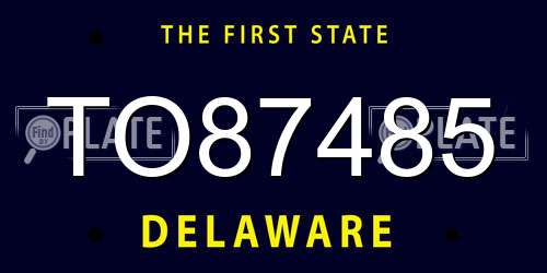 TO87485 Delaware License Plate