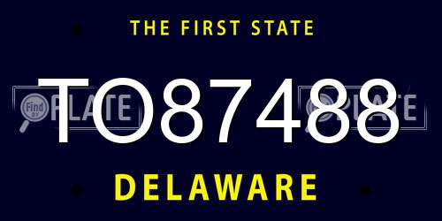 TO87488 Delaware License Plate