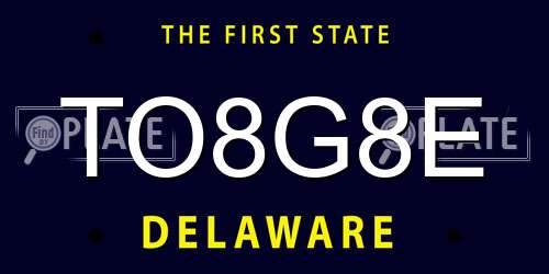 TO8G8E Delaware License Plate