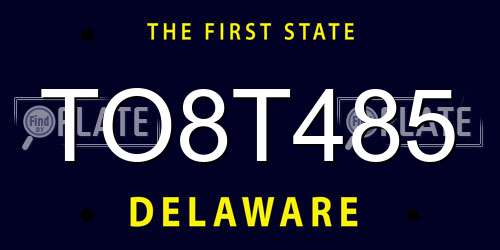 TO8T485 Delaware License Plate