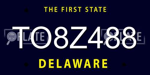 TO8Z488 Delaware License Plate