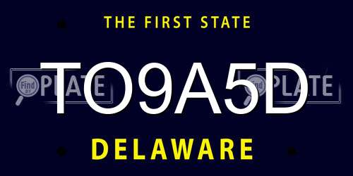 TO9A5D Delaware License Plate
