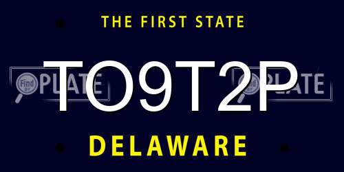 TO9T2P Delaware License Plate