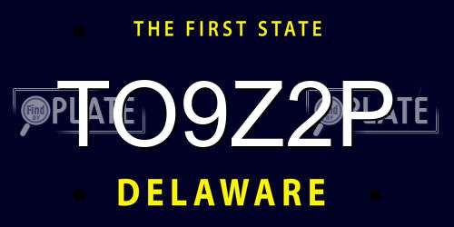 TO9Z2P Delaware License Plate
