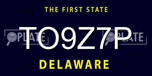 TO9Z7P Delaware License Plate