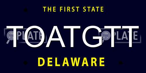 TOATGTT Delaware License Plate
