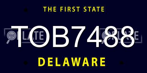 TOB7488 Delaware License Plate
