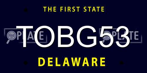 TOBG53 Delaware License Plate