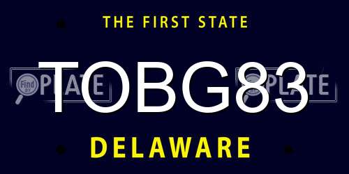 TOBG83 Delaware License Plate