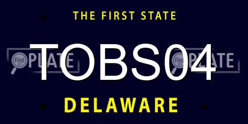 TOBS04 Delaware License Plate