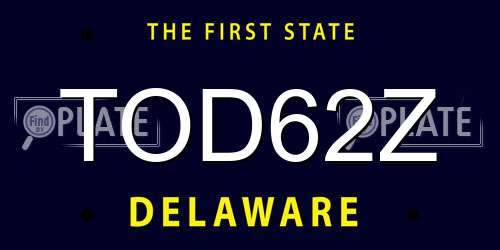 TOD62Z Delaware License Plate