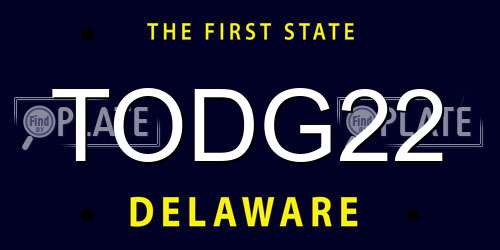 TODG22 Delaware License Plate