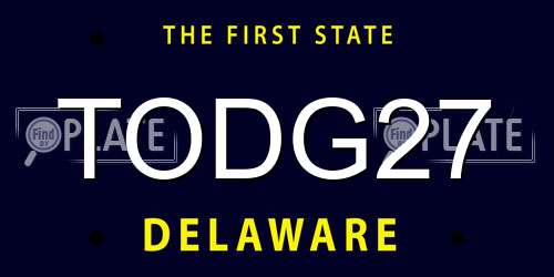 TODG27 Delaware License Plate