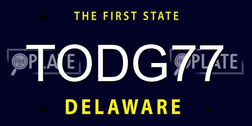 TODG77 Delaware License Plate