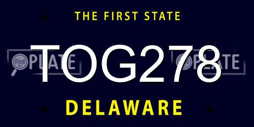 TOG278 Delaware License Plate