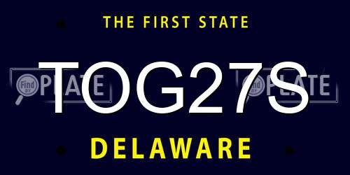 TOG27S Delaware License Plate