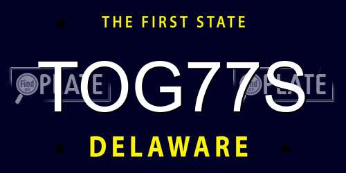 TOG77S Delaware License Plate