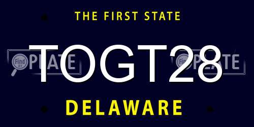 TOGT28 Delaware License Plate