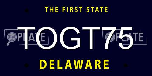 TOGT75 Delaware License Plate
