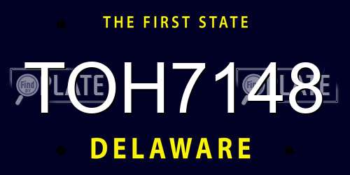 TOH7148 Delaware License Plate