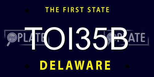 TOI35B Delaware License Plate