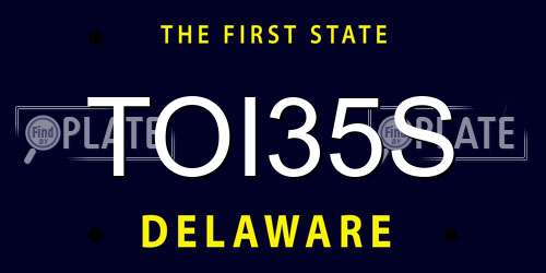 TOI35S Delaware License Plate