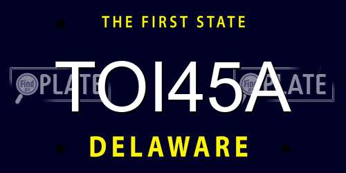 TOI45A Delaware License Plate