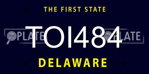 TOI484 Delaware License Plate