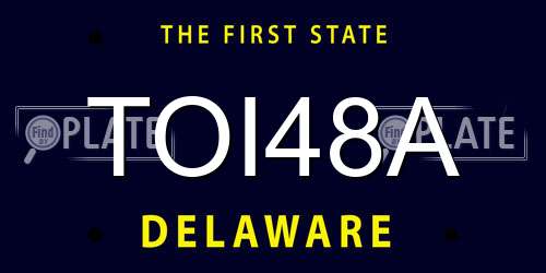 TOI48A Delaware License Plate