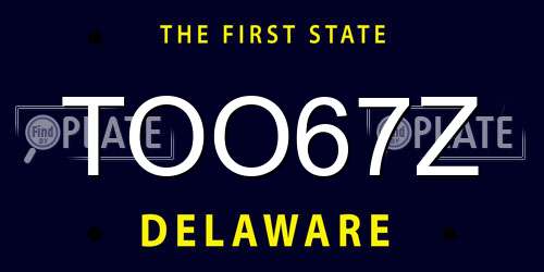 TOO67Z Delaware License Plate