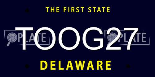 TOOG27 Delaware License Plate