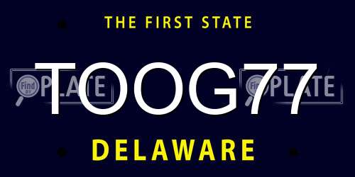 TOOG77 Delaware License Plate