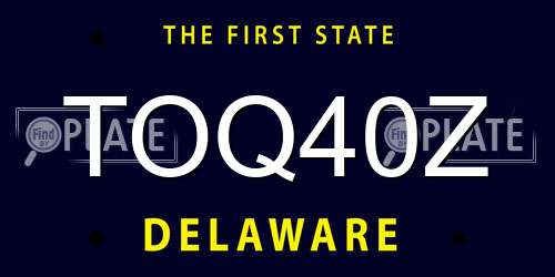 TOQ40Z Delaware License Plate