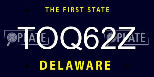 TOQ62Z Delaware License Plate