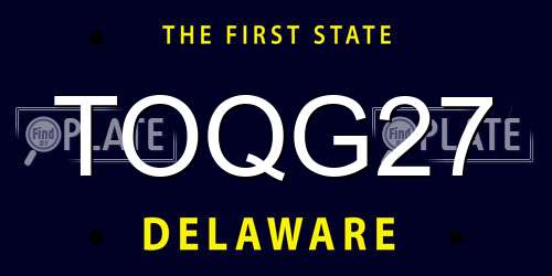 TOQG27 Delaware License Plate