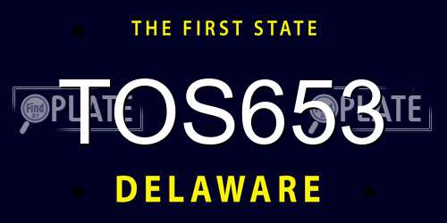 TOS653 Delaware License Plate
