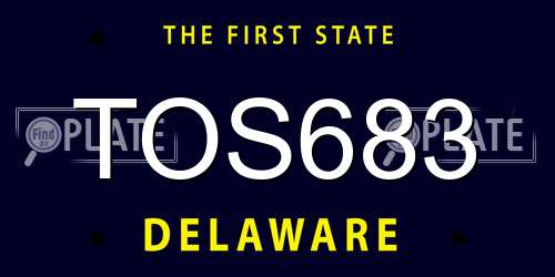 TOS683 Delaware License Plate