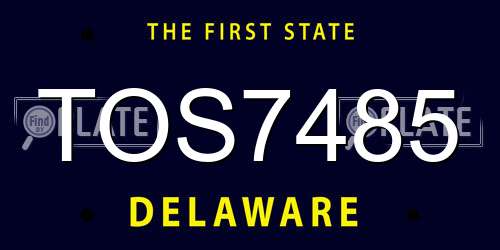 TOS7485 Delaware License Plate