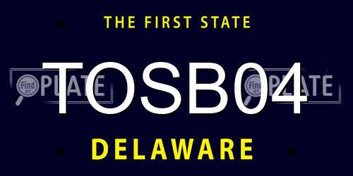 TOSB04 Delaware License Plate